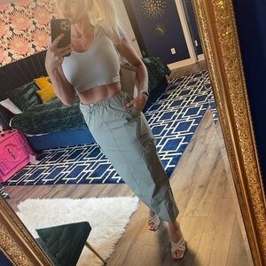 light olive green  Women's cargo Skirt